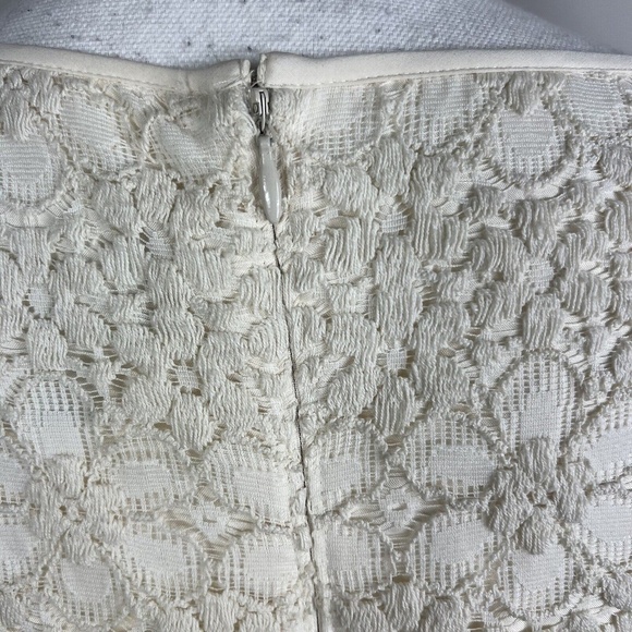 Adrianna Papell Women's Ivory Cream Lace Dress Sz 6 Empire Waist Baptism Wedding - Picture 8 of 10